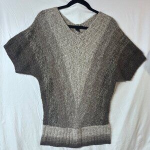 Women’s Small Oversized Y2K Wool Blend Sweater Boxy Pullover Knit Brown Tan
